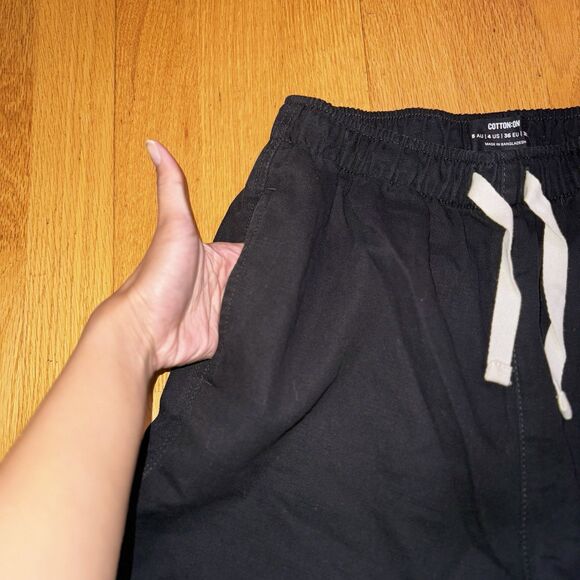 Cotton On Women's Everyday Pant Casual Tapered Drawstring Pull On Black Sz 4 NWT - Picture 10 of 14